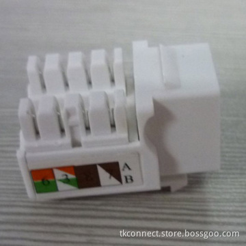 White Color CAT6 Modular Jack Dual IDC